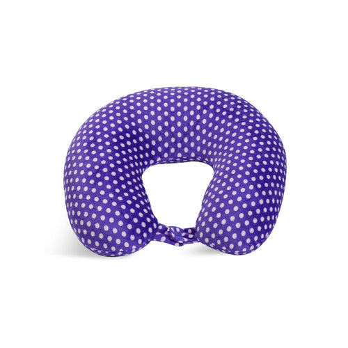 World's Best - Almohada de Microfibra Suave para Cuello, Color Negro, diseño Enrejado, Mini Polka Dot, Purple, 1