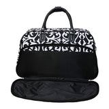 World Traveler 21-Inch Carry-On Shoulder Tote Duffel Bag, Black Trim Damask, One Size
