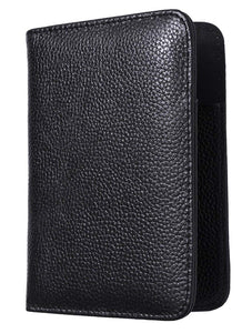 Vedicci® Porta Pasaporte / Passport Holder / Funda para Pasaporte de Piel Genuina. Disponible en Color Negro, Café y Rojo. Cartera / Billetera / Estuche de Viaje para Pasaporte y Visa. Regalo Para Papa. Black Leather Passport Holder. Passport Cover.
