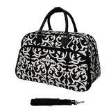 World Traveler 21-Inch Carry-On Shoulder Tote Duffel Bag, Black Trim Damask, One Size